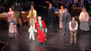 <em>A Christmas Carol</em> at the Dominion Theatre: Brian Conley gives a speech as the show faces closure